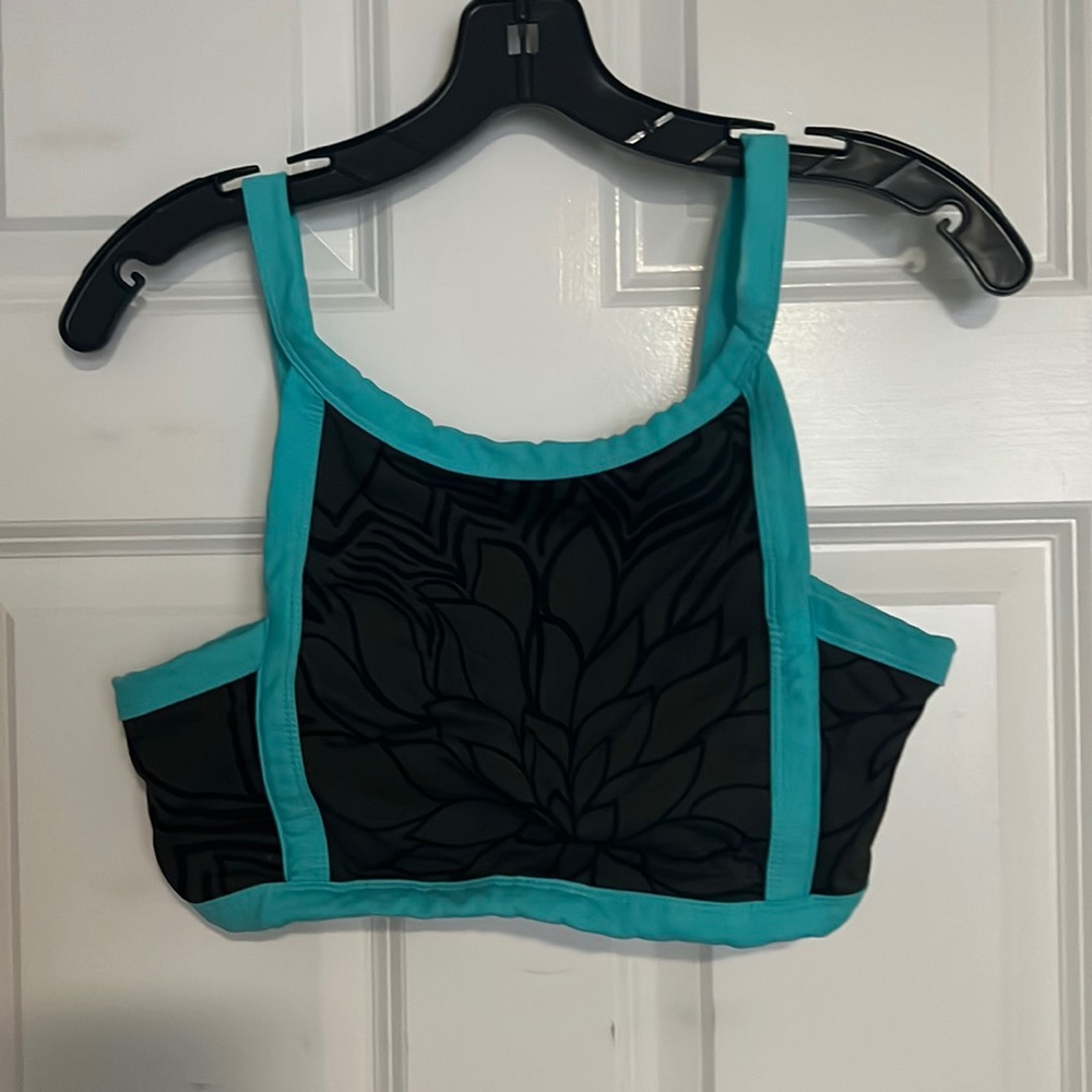 L SoulCycle Blue and Black Sports Bra